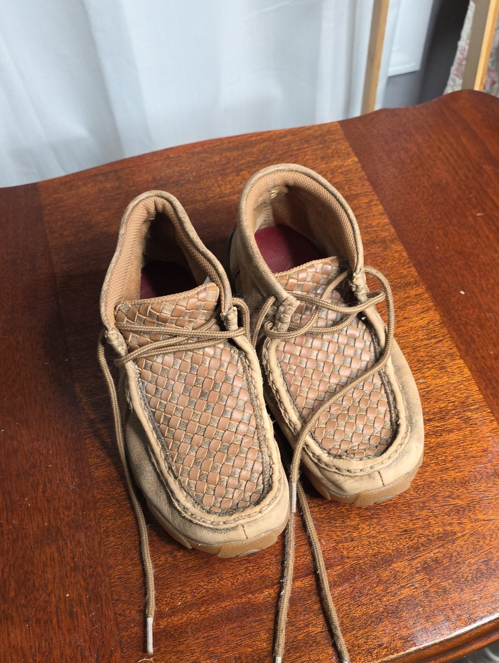 Twisted X Kids Woven Tan Lace-Up Boots